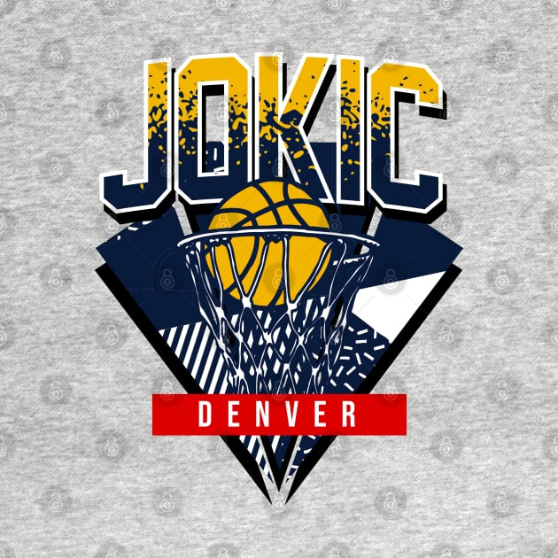 Jokic Retro Denver Basketball Throwback by funandgames